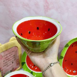 Bát tô dưa hấu 3D có hai quai tiện dụng