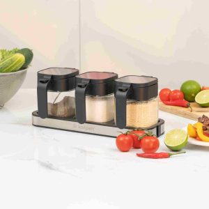 Bộ 3 hộp đựng gia vị thủy tinh Kalpen SB3 300ml